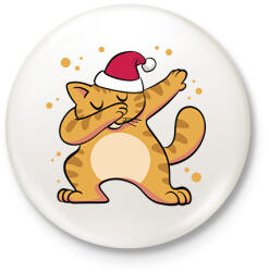 printfashion Macska dab - Kitűző, hűtőmágnes - Fehér (15144553)