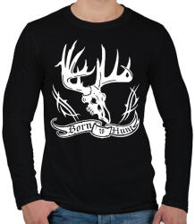 printfashion Vadásznak született - Férfi hosszú ujjú póló - Fekete (1863128)