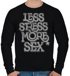 printfashion Kevesebb stressz, több szex - Férfi pulóver - Fekete (1025951)