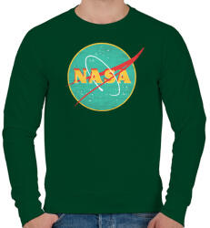 printfashion Retro Nasa logo - Férfi pulóver - Sötétzöld (4249121)