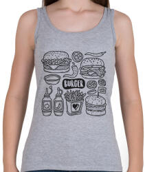 printfashion burger - Női atléta - Sport szürke (15720329)