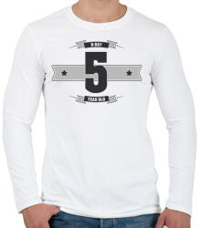 printfashion b-day-05-dark-lightgrey - Férfi hosszú ujjú póló - Fehér (505318)