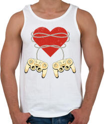 printfashion Gamer szerelem - Férfi atléta - Fehér (13967450)