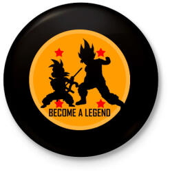 printfashion Dragon Ball - Légy Legenda! - Kitűző, hűtőmágnes - Fekete (3094941)