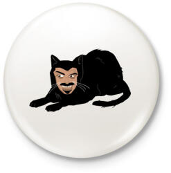 printfashion Ijesztő cica - Kitűző, hűtőmágnes - Fehér (3082712)