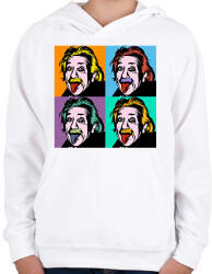printfashion Einstein - Gyerek kapucnis pulóver - Fehér (2955078)