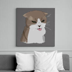 printfashion Mém cica #1 - Vászonkép - Sötétszürke (14441433)