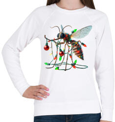 printfashion Vicces gonosz karácsonyi szúnyog - izzósorral - Női pulóver - Fehér (15225754)