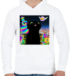 printfashion Catnip for a little cat - Férfi kapucnis pulóver - Fehér (13796620)