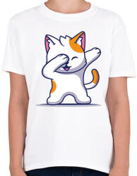 printfashion Dab Cat - Gyerek póló - Fehér (6608339)