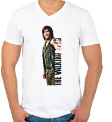printfashion The Walking Dead Daryl Dixon - Férfi V-nyakú póló - Fehér (16301193)
