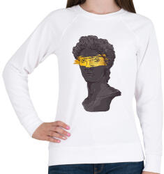 printfashion Michelangelo - Dávid szobor arannyal - Női pulóver - Fehér (6731381)