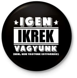 printfashion Ikrek vagyunk (fehér) - Kitűző, hűtőmágnes - Fekete (10923918)