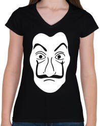 printfashion Ciao Bella - Női V-nyakú póló - Fekete (5039227)