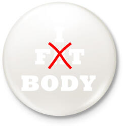 printfashion Fitt alkat - Kitűző, hűtőmágnes - Fehér (3079311)