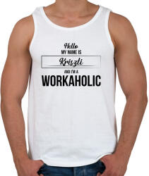 printfashion Hello my name is - Névvel (black) - Férfi atléta - Fehér (7446202)