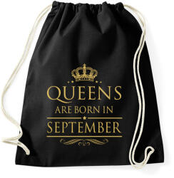 printfashion A királynők szeptemberben születnek - Sportzsák, Tornazsák - Fekete (333860)