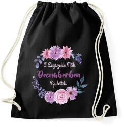 printfashion A legszebb nők decemberben születtek - Sportzsák, Tornazsák - Fekete (2883005)