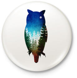 printfashion Bagoly absztrakt - Kitűző, hűtőmágnes - Fehér (5236639)