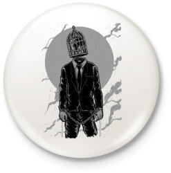 printfashion Világketrec - Kitűző, hűtőmágnes - Fehér (3073926)