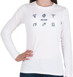 printfashion Kerékpár alkatrészek - Női hosszú ujjú póló - Fehér (2252436)