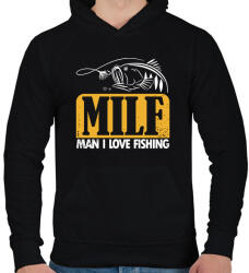 printfashion MILF pecás - Férfi kapucnis pulóver - Fekete (1485434)