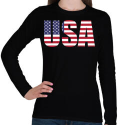 printfashion USA - Női hosszú ujjú póló - Fekete (2357641)