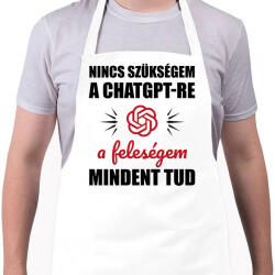 printfashion A feleségem mindent tud - Kötény - Fehér (14581438)