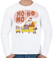 printfashion Mikulás - ho ho NO - Férfi pulóver - Fehér (5526553)