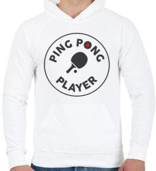 printfashion PingPong player - Férfi kapucnis pulóver - Fehér (2142381)