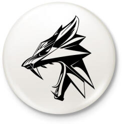 printfashion Witcher logo - Kitűző, hűtőmágnes - Fehér (3083246)