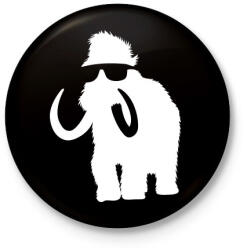 printfashion Laza mammut - Kitűző, hűtőmágnes - Fekete (3097852)