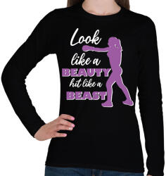 printfashion Hit like a beast - Női hosszú ujjú póló - Fekete (7570483)