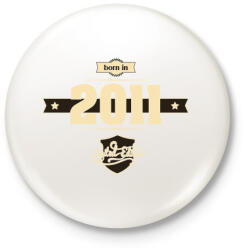 printfashion born-in-2011-cream-choco - Kitűző, hűtőmágnes - Fehér (3076890)