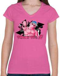printfashion Dragon Ball DJ Buu - Női V-nyakú póló - Rózsaszín (975130)