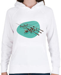 printfashion Horgászbotok - Női kapucnis pulóver - Fehér (4045387)