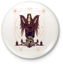 printfashion Sötét angyal - Kitűző, hűtőmágnes - Fehér (3074371)