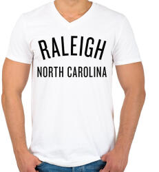 printfashion Raleigh - Férfi V-nyakú póló - Fehér (2332218)