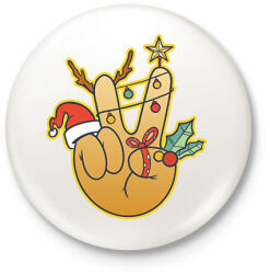 printfashion Karácsonyi peace - Kitűző, hűtőmágnes - Fehér (14757795)