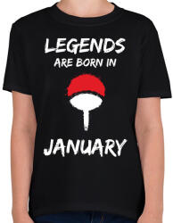 printfashion Naruto szülinap - Január - Gyerek póló - Fekete (2699721)