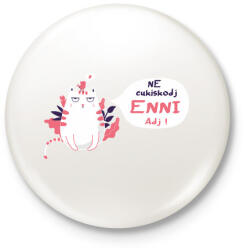 printfashion Macska - enni adj ! - Kitűző, hűtőmágnes - Fehér (4204443)