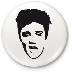 printfashion Elvis - Kitűző, hűtőmágnes - Fehér (15002286)