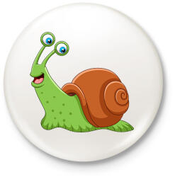 printfashion Csiga - Kitűző, hűtőmágnes - Fehér (15652669)