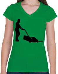 printfashion Fűnyírás - Női V-nyakú póló - Zöld (13569222)