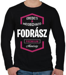 printfashion Fodrász prémium minőség - Férfi hosszú ujjú póló - Fekete (1430120)
