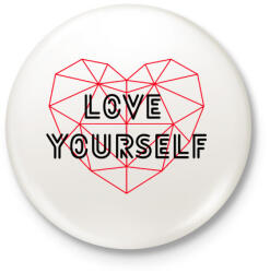 printfashion Love yourself - BTS - Kitűző, hűtőmágnes - Fehér (3080087)