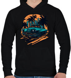 printfashion Classic car - Férfi kapucnis pulóver - Fekete (13889841)