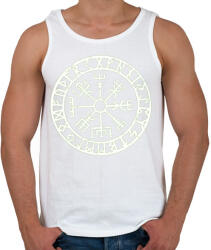 printfashion Rúna felirat kör - Férfi atléta - Fehér (4608427)