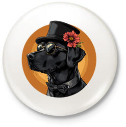 printfashion Menő Labrador - Kitűző, hűtőmágnes - Fehér (16707270)