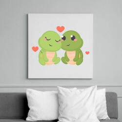 printfashion Teknős Love - Vászonkép - Fehér (6630006)